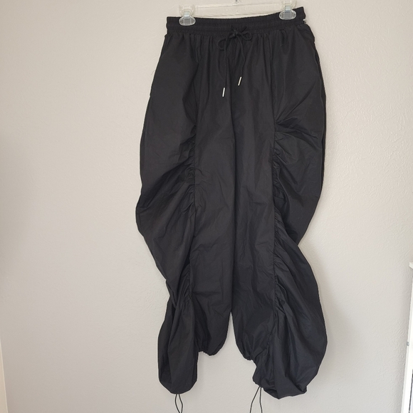 Stylewe Parachute Pants Black Drawstring Leg Waist Pockets S Medium Baggy Box1 - Picture 4 of 13